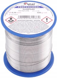 Cyna do lutowania z topnikiem, Cynel, 0,56 mm,