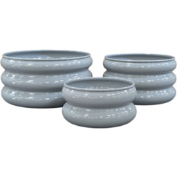 Zestaw 3 donic metalowych BANGLE CYLINDERO szary