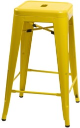 Stołek barowy paris 66 cm żółty inspirowany tolix