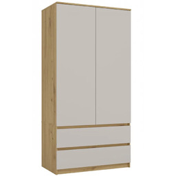 Elior Dwudrzwiowa szafa dąb artisan + kaszmir W8-R32