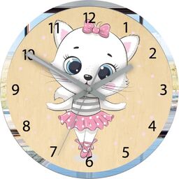 Zegar w kształcie kota ścienny kwarcowy akrylowy kot