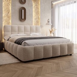 Łóżko tapicerowane 4794 140x200 Boucle Biały #6