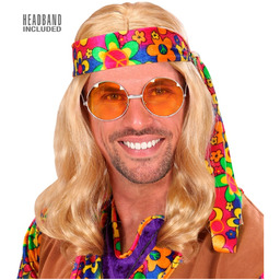 Blond peruka Hippie Dude z opaską