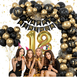 BALONY NA 18 URODZINY ZESTAW BALONÓW DEKORACJI 89el