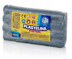 Plastelina ASTRA 500g metaliczna - srebrna