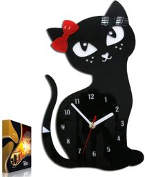 Zegar w kształcie kota ścienny kwarcowy akrylowy kot