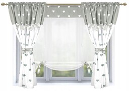 Zestaw firan Bawaria Serce 420x160 Panel+ Zasłony