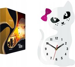 Zegar w kształcie kota ścienny kwarcowy akrylowy kot