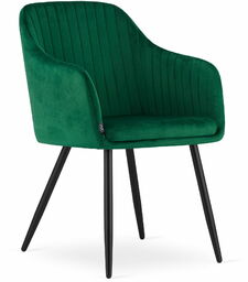ELEGANCKIE KRZESŁO EMILY CIEMNY ZIELONY AKSAMIT ZESTAW 2