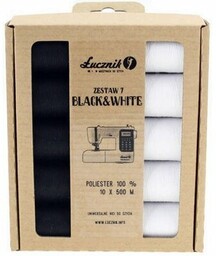 ŁUCZNIK Zestaw nici 04.123 Czarno-białe (10 sztuk)
