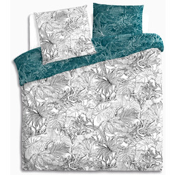 Atmosphera Komplet dwustronnej pościeli bawełnianej w piękny roślinny