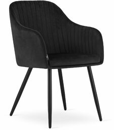 ELEGANCKIE KRZESŁO EMILY CZARNY AKSAMIT ZESTAW 2 SZTUKI