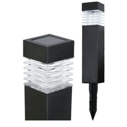 Lampa ogrodowa solarna 40cm NARIS wbijana słupek biały