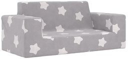 Elior Pluszowa sofa dla dziecka szara w gwiazdki