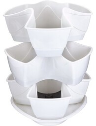 PROSPERPLAST Doniczka Coubi DKN3003-S449 9L Biały