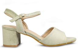 Sandały Eleganckie Na Niskim Słupku Zamszowe Klasyczne Nowoczesne