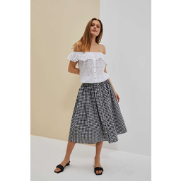 Rozkloszowana spódnica w kratę-XL