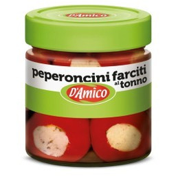 Papryczki Peperoncini nadziewane tuńczykiem D''amico g słoik