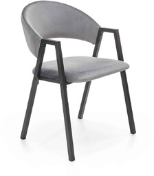 Loftowe krzesło k473 szare (tkanina velvet) halmar