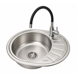 Zlewozmywak stalowy STELLMAN 5745D Dekor/Len 57x45 + bateria