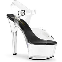 Pleaser Aspire-608 Clear-Black/Clear
