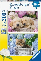 Ravensburger Puzzle 80568 psy i kocięta 2 x