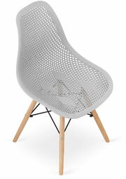 SZARE KRZESŁO OSLO II DREWNIANE NOGI POLIPROPYLEN ZESTAW