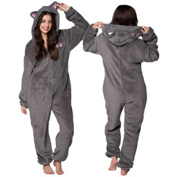 PIŻAMA ONESIE Kigurumi Kombinezon Przebranie Kostium KOT SZARA
