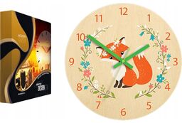 Zegar brzozowy ścienny w kształcie lisa akrylowy lis