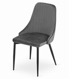 ELEGANCKIE KRZESŁO LOCA CIEMNY SZARY WELUR ZESTAW 4