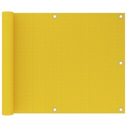 vidaXL Parawan balkonowy, żółty, 75x600 cm, HDPE