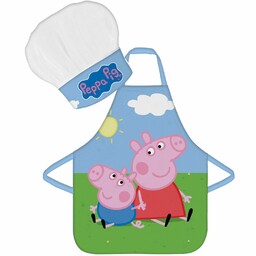 Brandmac Fartuszek dziecięcy z czapką Peppa i George