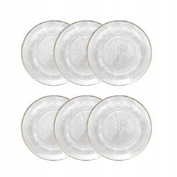 Zestaw 6x Talerzyk Barrel szklany ze wzorem ze