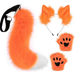 Kostium Lisa strój Lis uszy rękawiczki ogon Zestaw