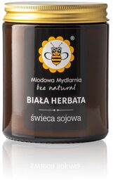 Naturalna świeca sojowa Biała Herbata Miodowa Mydlarnia subtelny