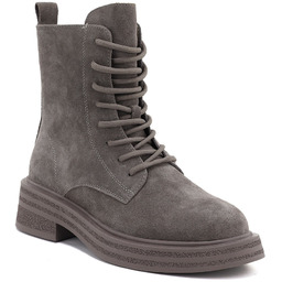 Skórzane botki damskie workery zamsz khaki Sergio Leone