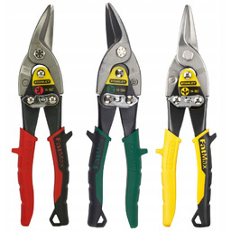 Stanley Nożyce do blachy odgięte proste 3szt 250mm