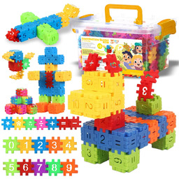 KLOCKI KONSTRUKCYJNE WAFLE EDUKACYJNE BUDOWLANE PUZZLE DLA DZIECI