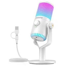 Maono DM30RGB Przewodowy Pojemnościowy Biały Mikrofon