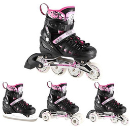 Nh10905 4w1 Różowe Led Rozm. S(31-34) Łyżworolki