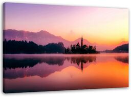 Obraz na płótnie, Góry jezioro krajobraz 60x40