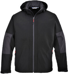 PORTWEST TK53 SOFTSHELL Z KAPTUREM (3L).; CZARNY