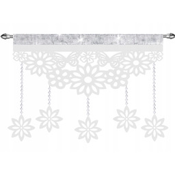 Firana nowoczesna Ekran ażur z kryształkami motyle kwiaty