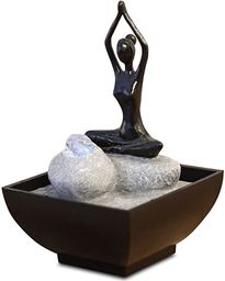zen'' Light yoga2 fontanna z żywicy poliestrowej, czarna,