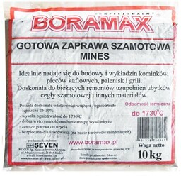 Gotowa zaprawa szamotowa, zduńska glinka do pieców BORAMAX
