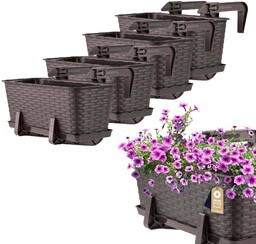 Skrzynka balkonowa z uchwytami Castro brązowa 40 cm,