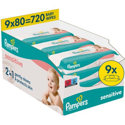 PAMPERS Chusteczki nawilżane Sensitive XXL 9x80 (720 szt.)