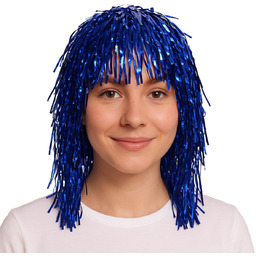 Peruka foliowa niebieska - 1 szt.