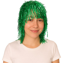 Peruka foliowa zielona - 1 szt.