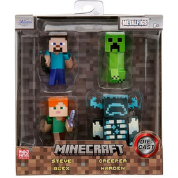 JADA 253262001 Minecraft kolekcjonerski 4-pak metalowych figurek 6,5